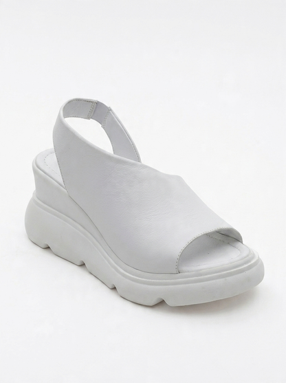 Agusto - White Leather Platform Sandal (Women)