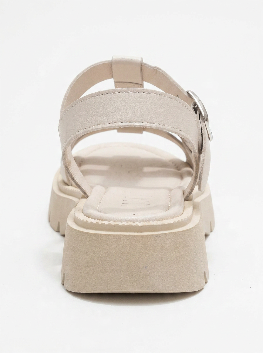 Melvin Beige Leather Sandal (Women)