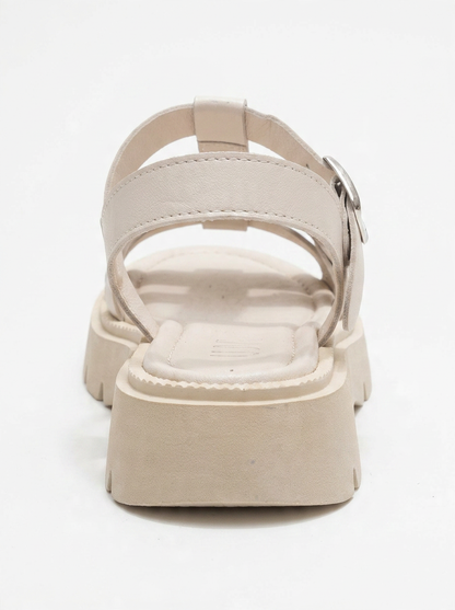 Melvin Beige Leather Sandal (Women)