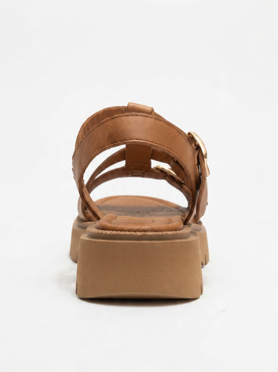 Sandalia Melvin Cognac de piel (Mujer)
