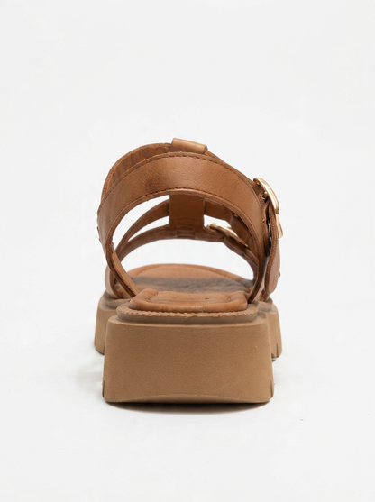 Sandalia Melvin Cognac de piel (Mujer)