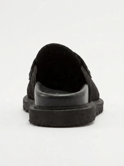 Laven - Zuecos de cuero de ante negros (Mujer)