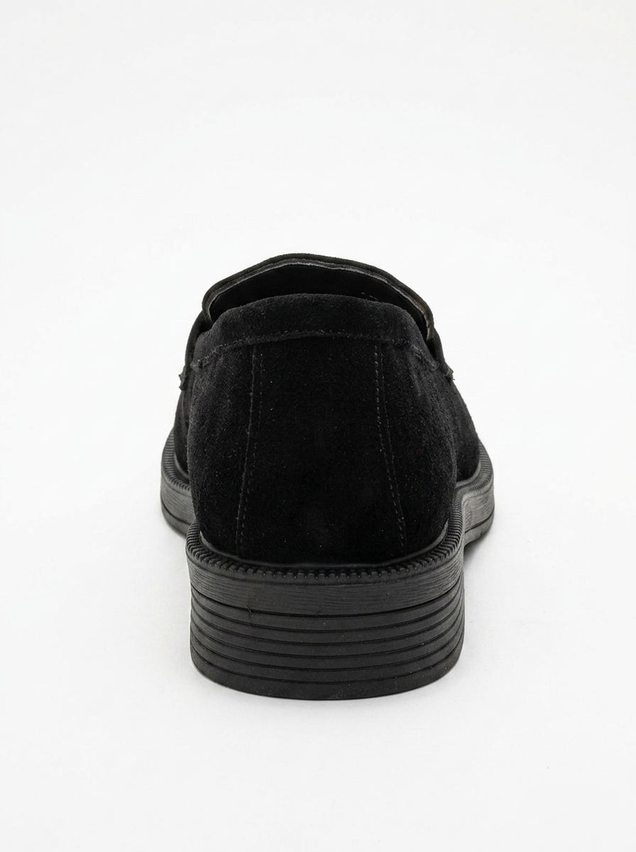 Bree - Mocasines de plataforma de cuero de ante negro (Mujer)