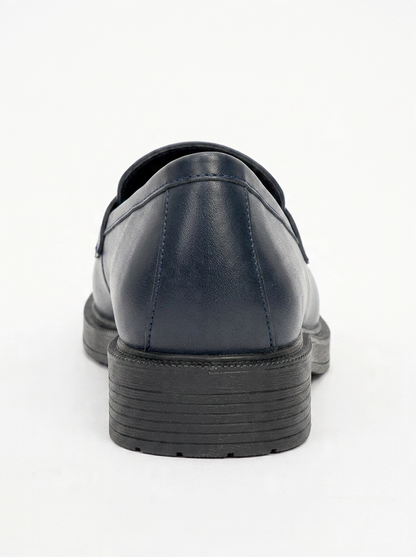 Bree - Mocasines con plataforma de cuero color azul marino (Mujer)