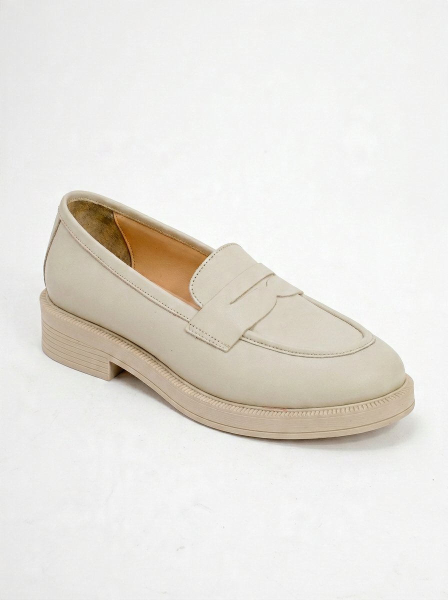 Bree - Mocasines de plataforma blancos de piel (Mujer)