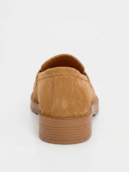 Bree - Mocasines de plataforma de cuero de ante color mostaza (Mujer)
