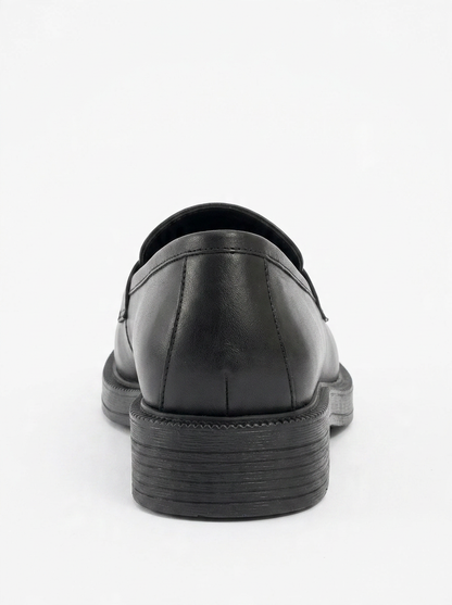 Bree - Mocasines de plataforma de cuero negro (Mujer)