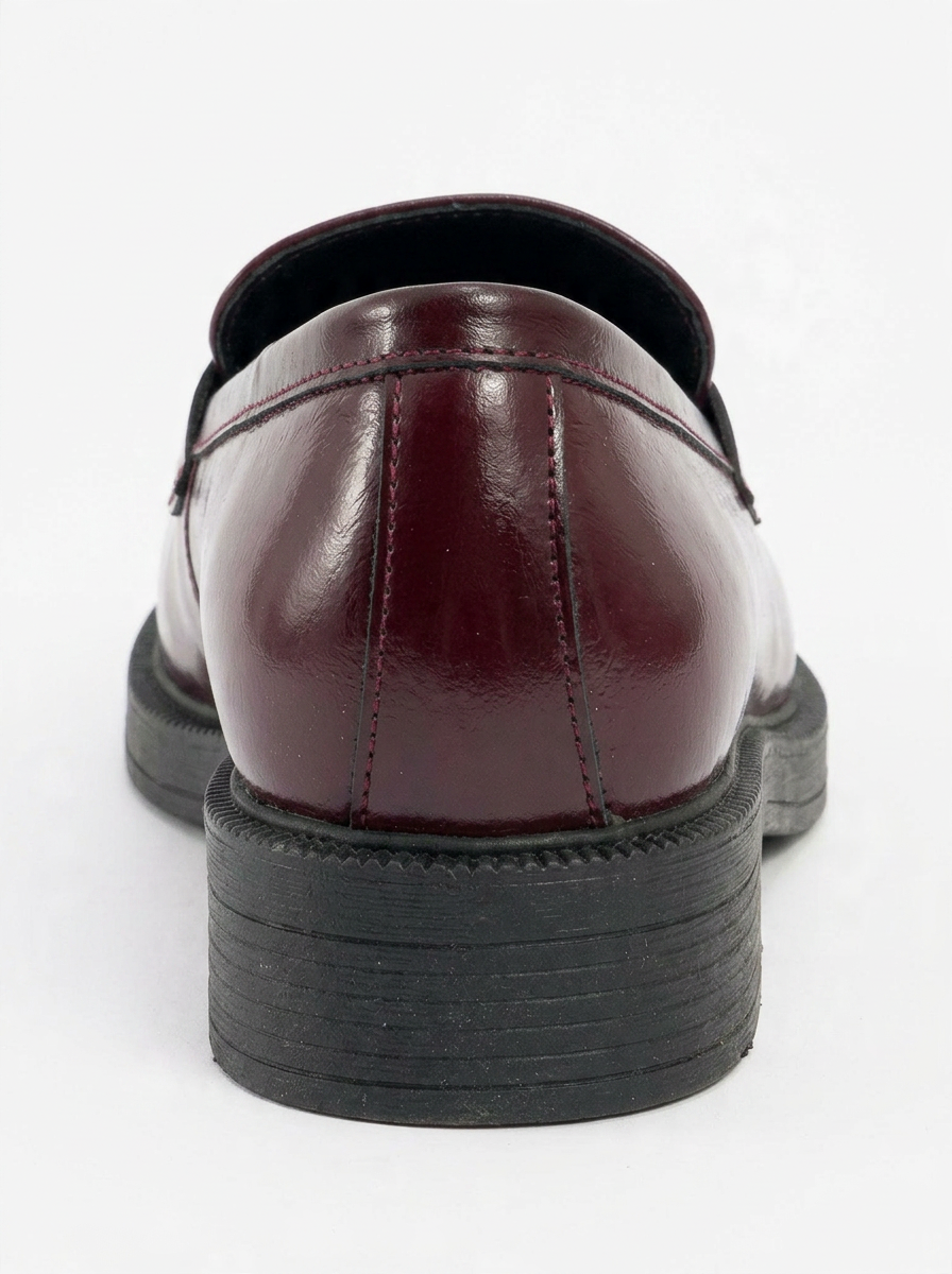 Bree - Mocasines de plataforma de charol burdeos (mujer)