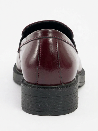 Bree - Mocasines de plataforma de charol burdeos (mujer)