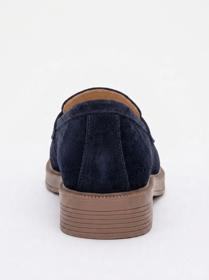 Bree - Mocasines de plataforma de ante azul marino (Mujer)