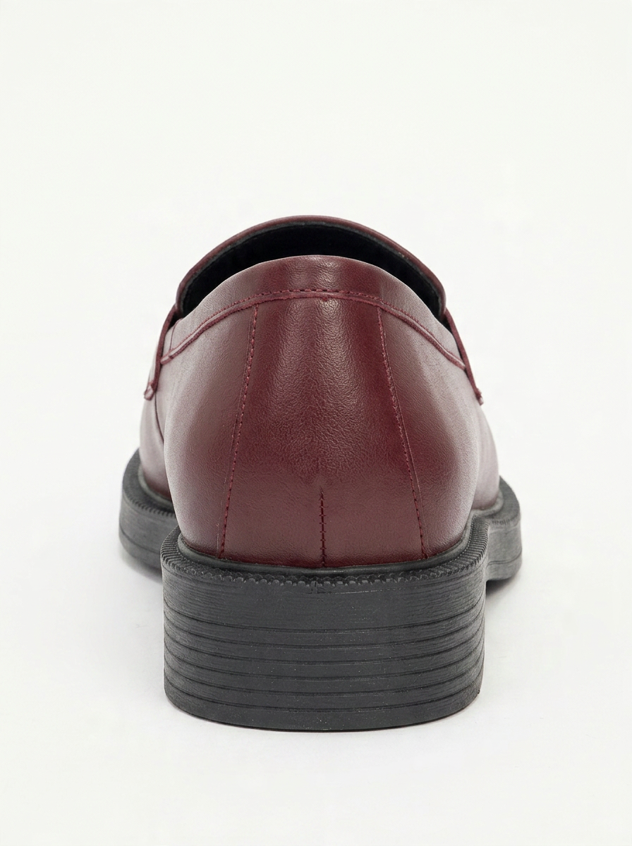 Bree - Mocasines de plataforma de cuero color burdeos mate (Mujer)
