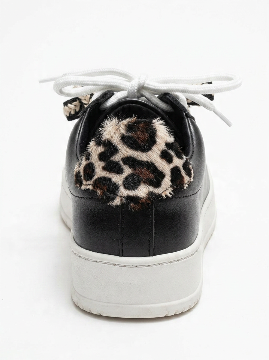 Warron - Zapatillas de piel negra (mujer)