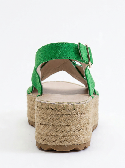 Lontano - Green Suede Leather Platform Sandal (Women)