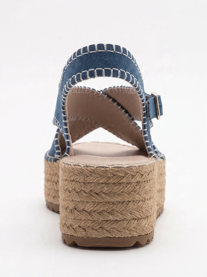 Bellezza - Sandalia de plataforma de ante azul marino (mujer)