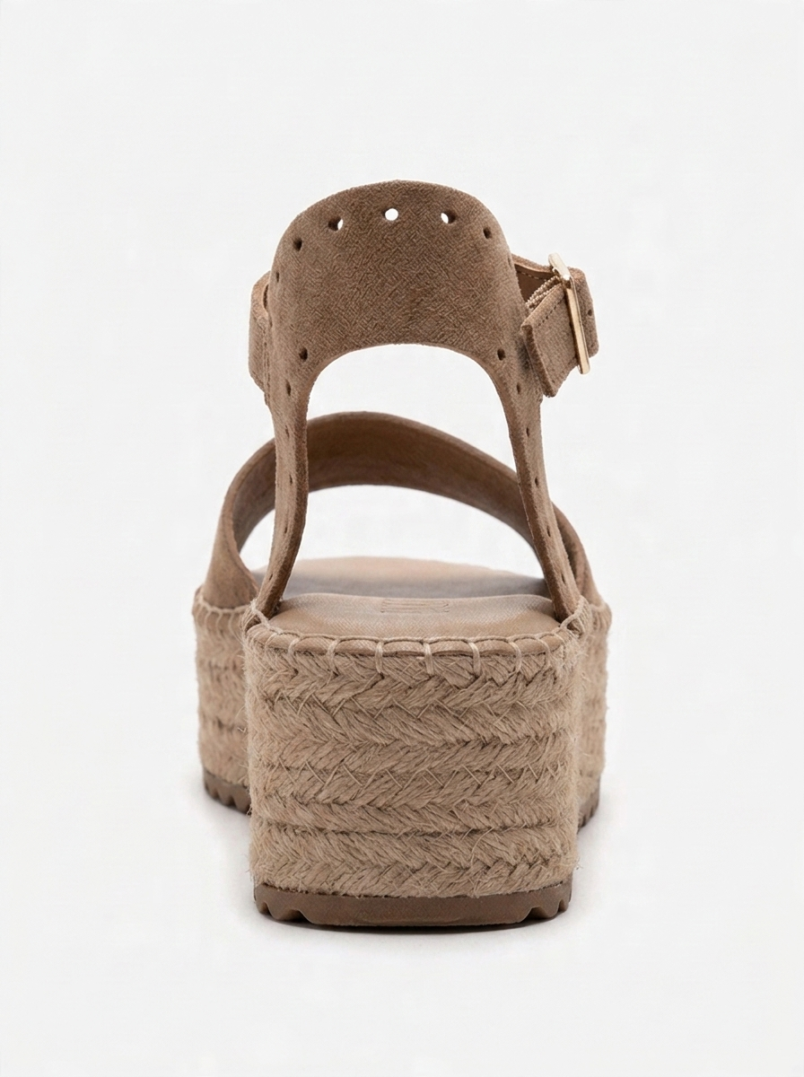 Serez - Taupe Genuine Leather Platform Sandal (Women)
