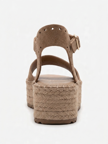 Serez - Taupe Genuine Leather Platform Sandal (Women)