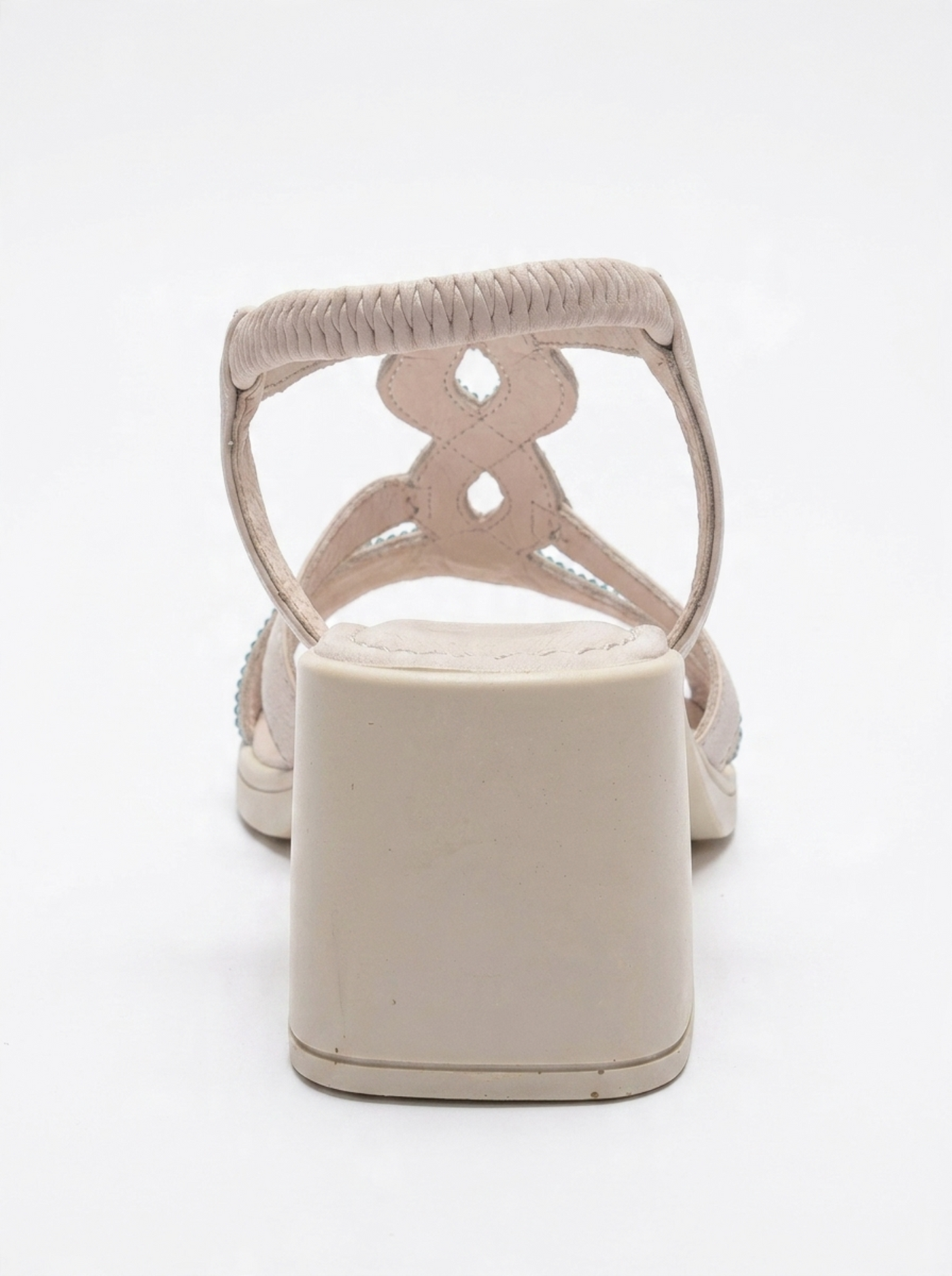 Dolen - Off-White Genuine Leather Block Heel Sandal (Women)