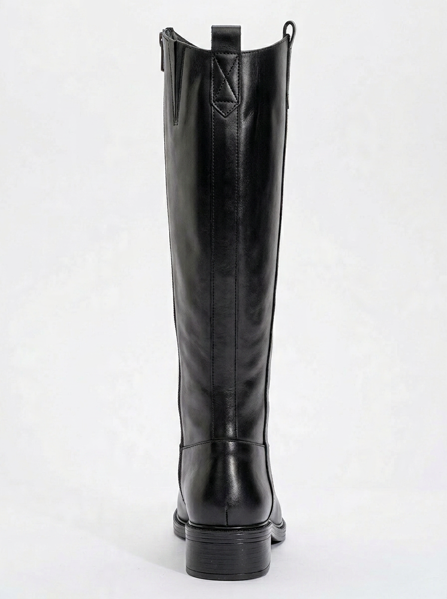 Bota de tacón Acro de cuero negro (mujer)