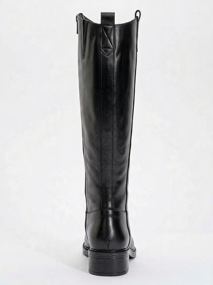 Bota de tacón Acro de cuero negro (mujer)
