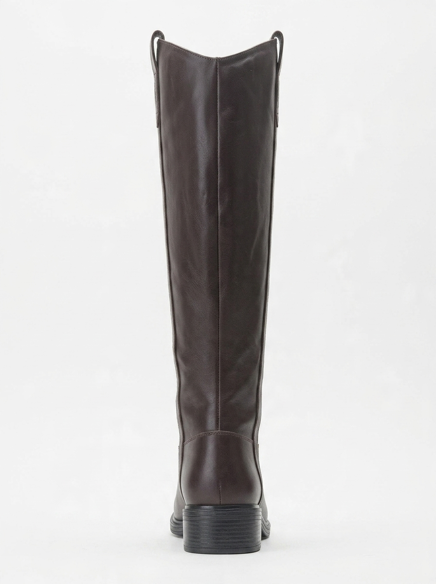 Bota Acro de cuero marrón con tacón (Mujer)