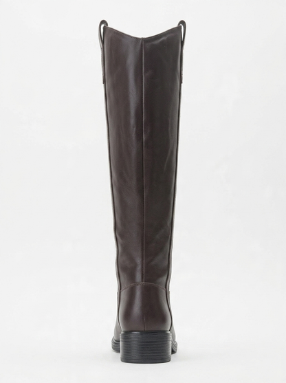 Bota Acro de cuero marrón con tacón (Mujer)