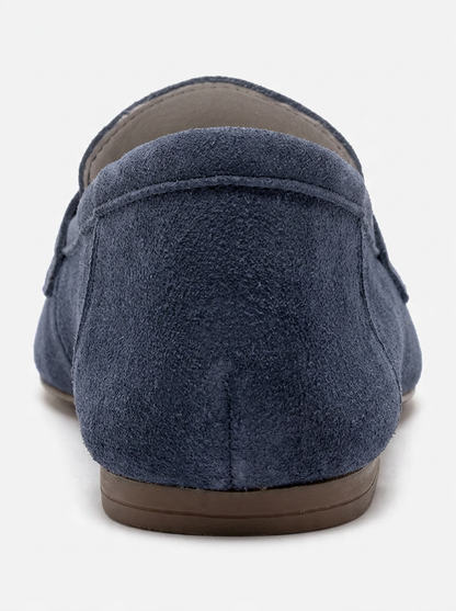 Morne - Mocasín de cuero genuino azul marino (mujer)