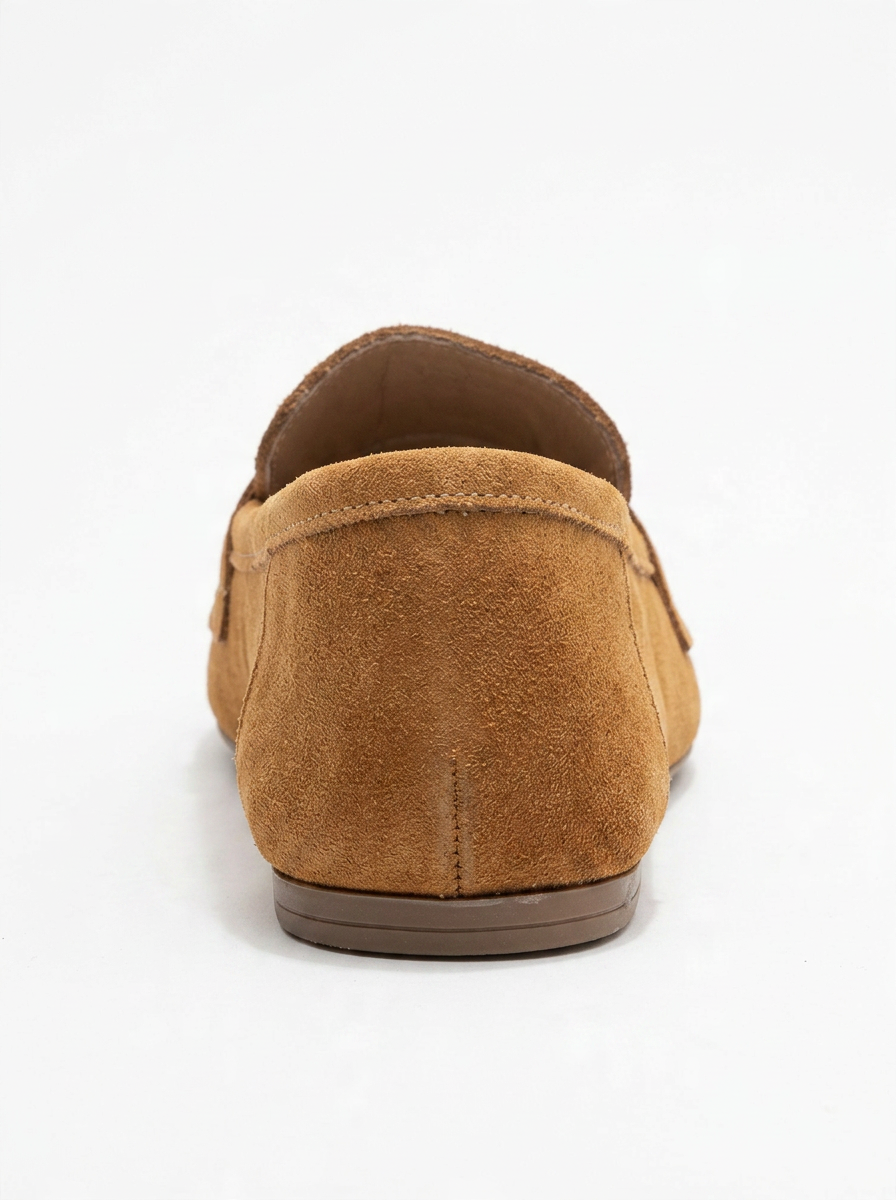 Morne - Mocasín de cuero genuino de ante color coñac (mujer)