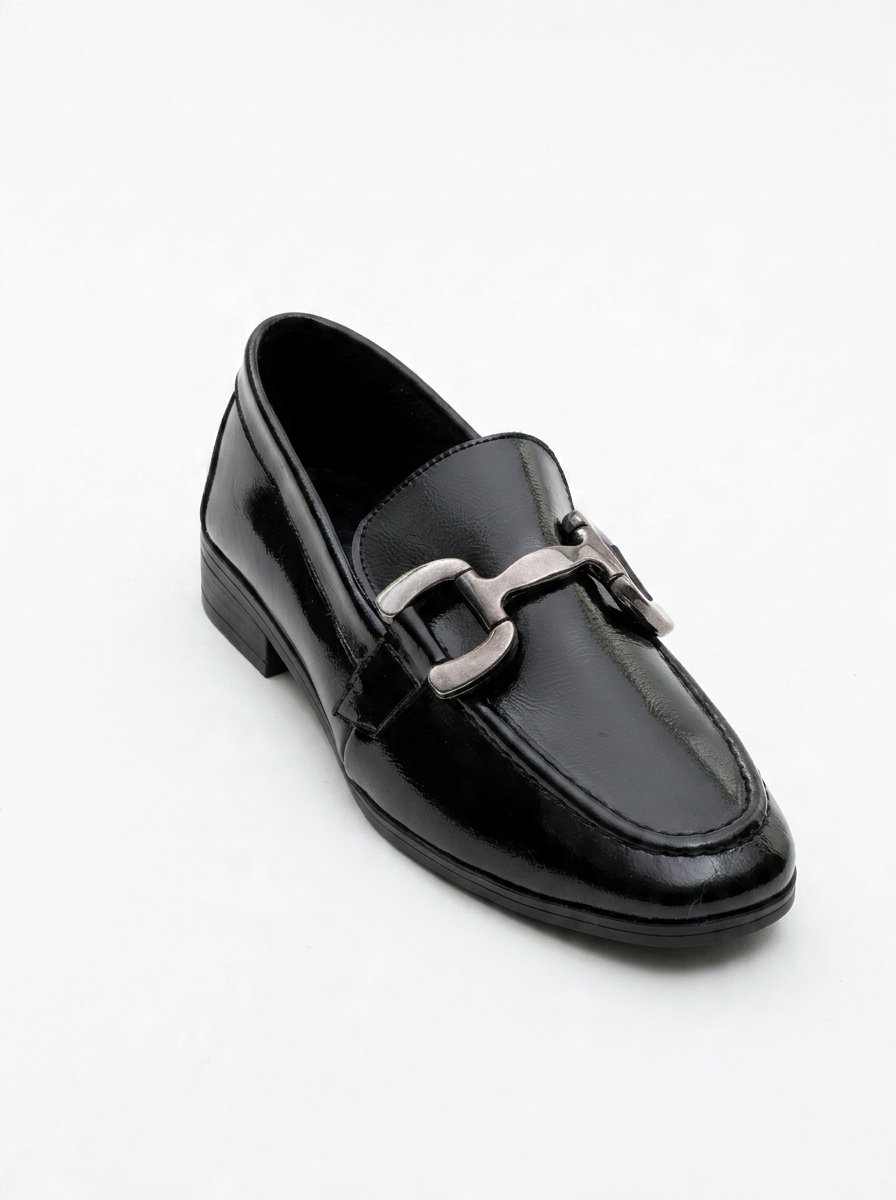 Rous - Mocasines con estribo de charol negro (mujer)