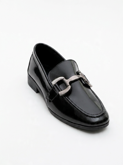 Rous - Mocasines con estribo de charol negro (mujer)