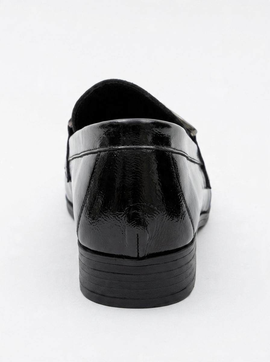 Rous - Mocasines con estribo de charol negro (mujer)