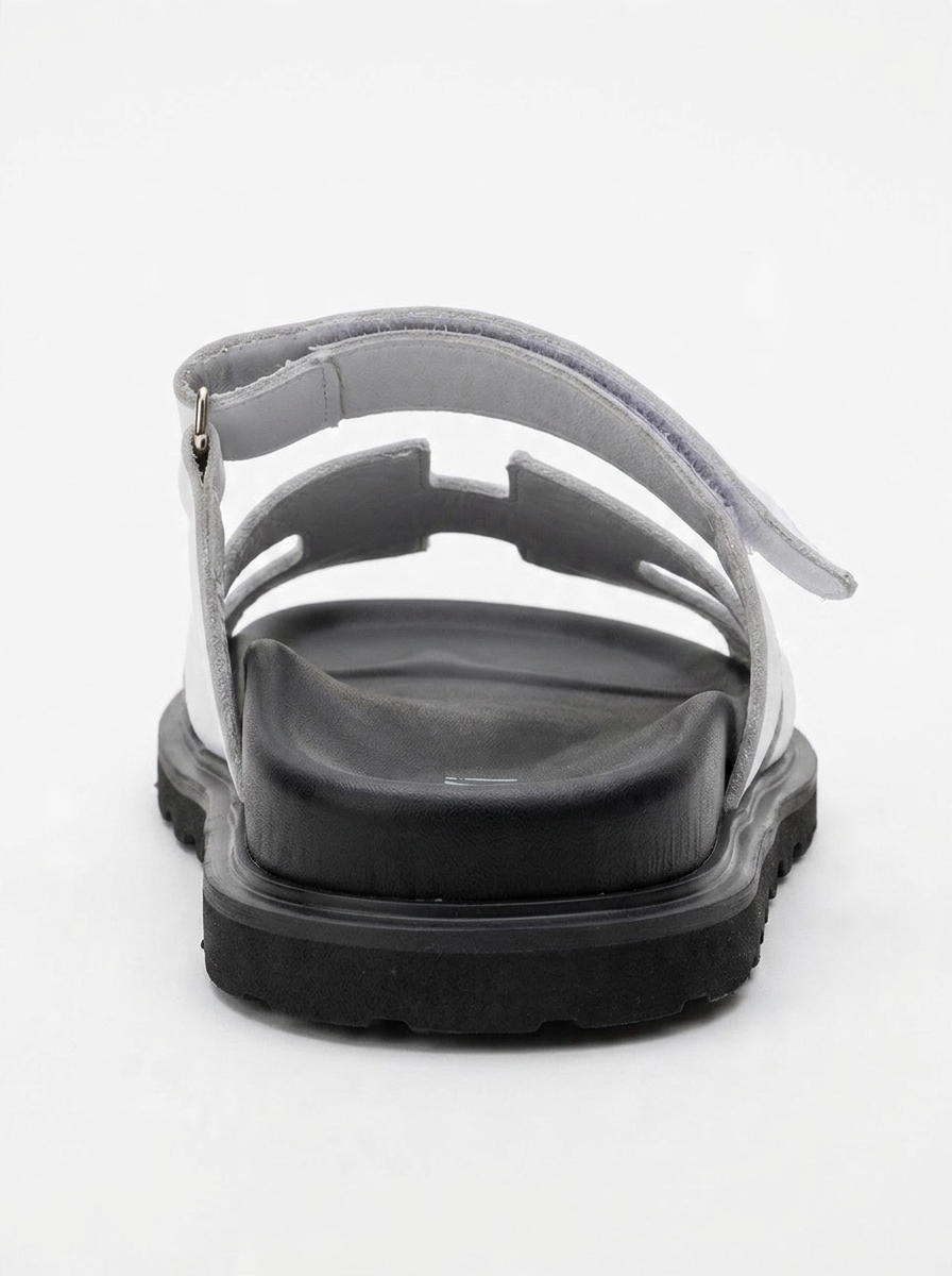 Morte - White Leather Slide Sandal (Women)