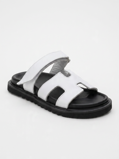 Morte - White Leather Slide Sandal (Women)