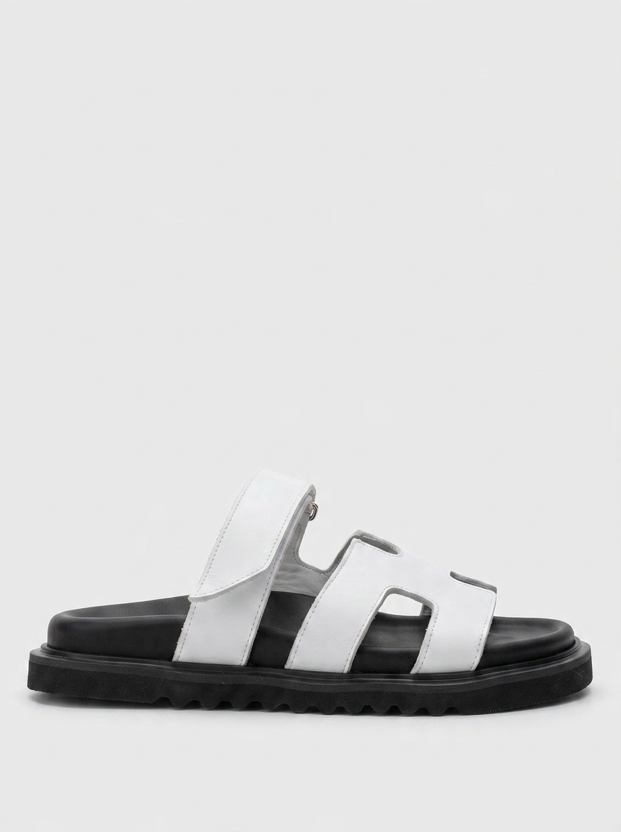 Morte - White Leather Slide Sandal (Women)