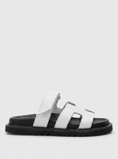Morte - White Leather Slide Sandal (Women)