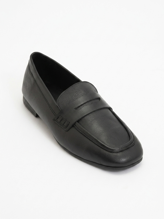 Skye - Black Leather Loafers (Women)