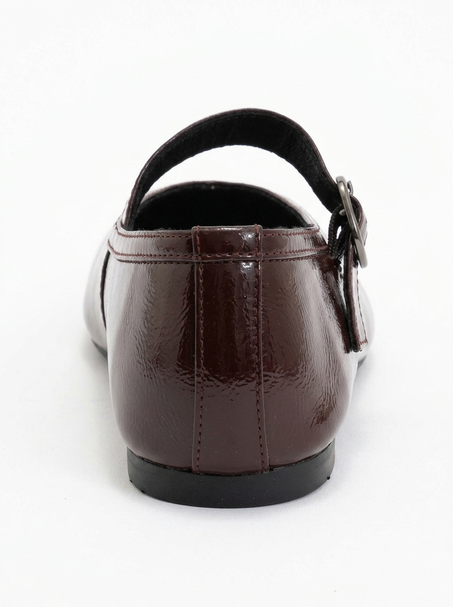 Matilda - Brown Patent Leather Mary Jane Flats