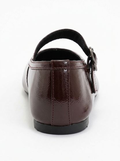 Matilda - Brown Patent Leather Mary Jane Flats