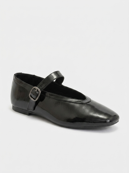 Matilda - Black Patent Leather Mary Jane Flats