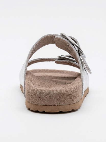 Ovesta - Silver Leather Slide Sandal (Women)