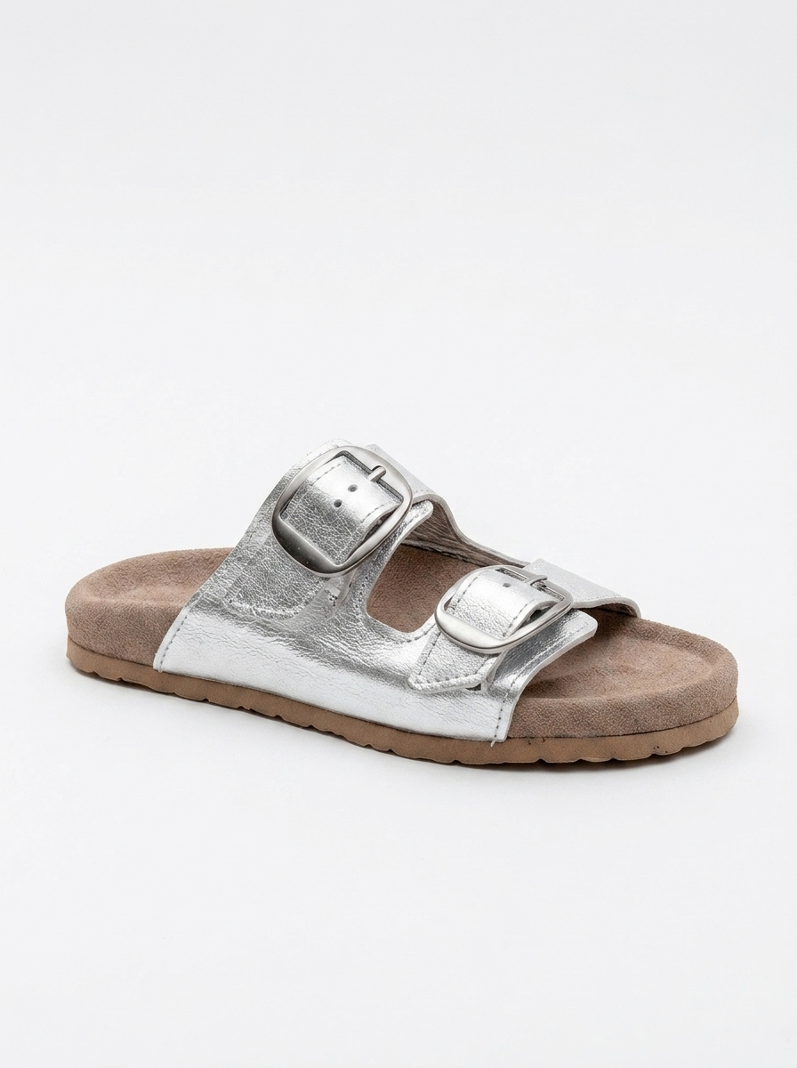 Ovesta - Silver Leather Slide Sandal (Women)