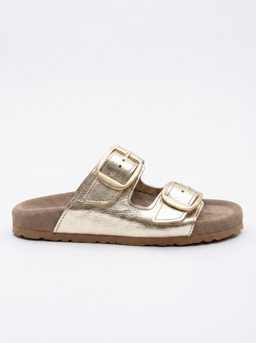 Ovesta - Gold Leather Slide Sandal (Women)