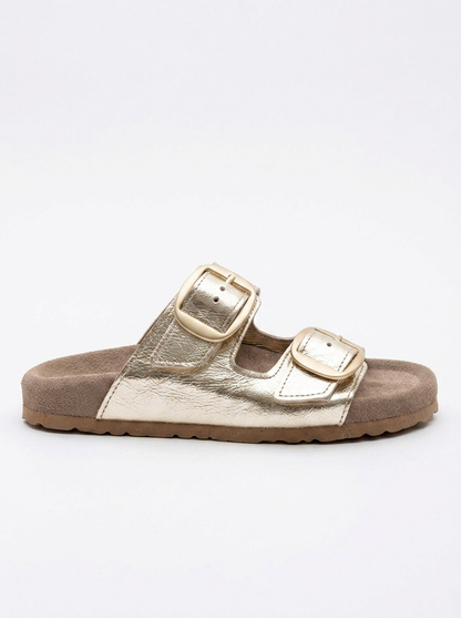 Ovesta - Gold Leather Slide Sandal (Women)
