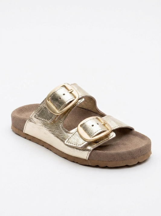 Ovesta - Gold Leather Slide Sandal (Women)