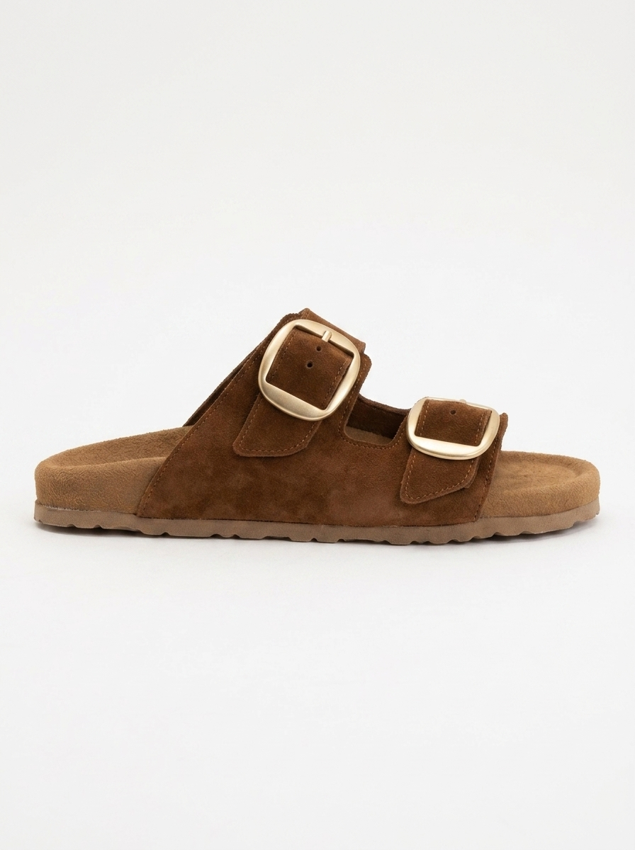 Ovesta - Cognac Brown Suede Leather Slide Sandal (Women)