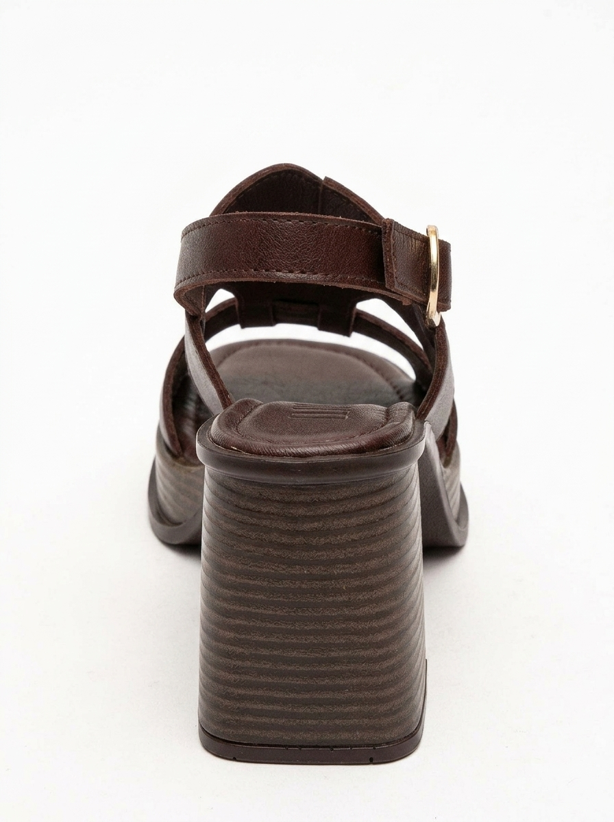 Zennia - Brown Leather Platform Sandal (Women)