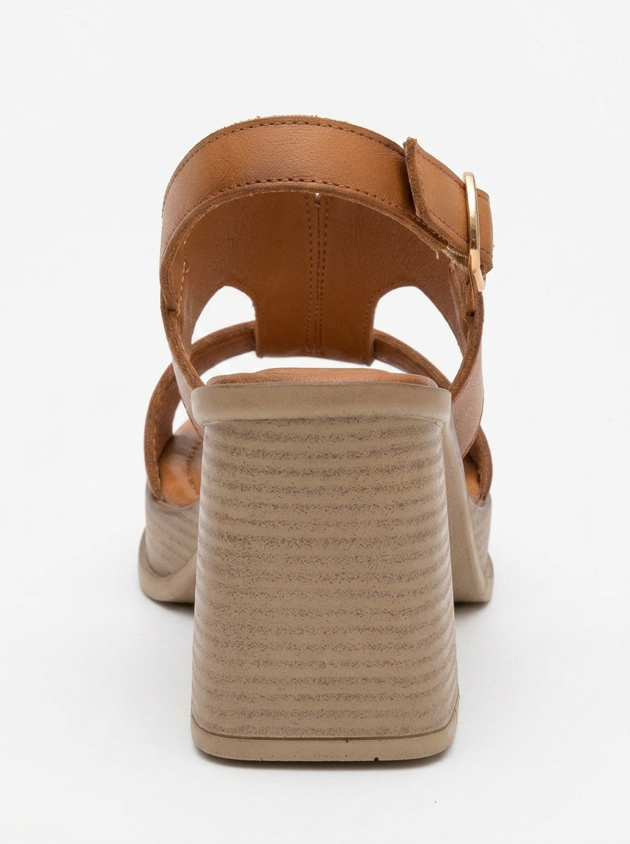 Zennia - Cognac Brown Leather Platform Sandal (Women)