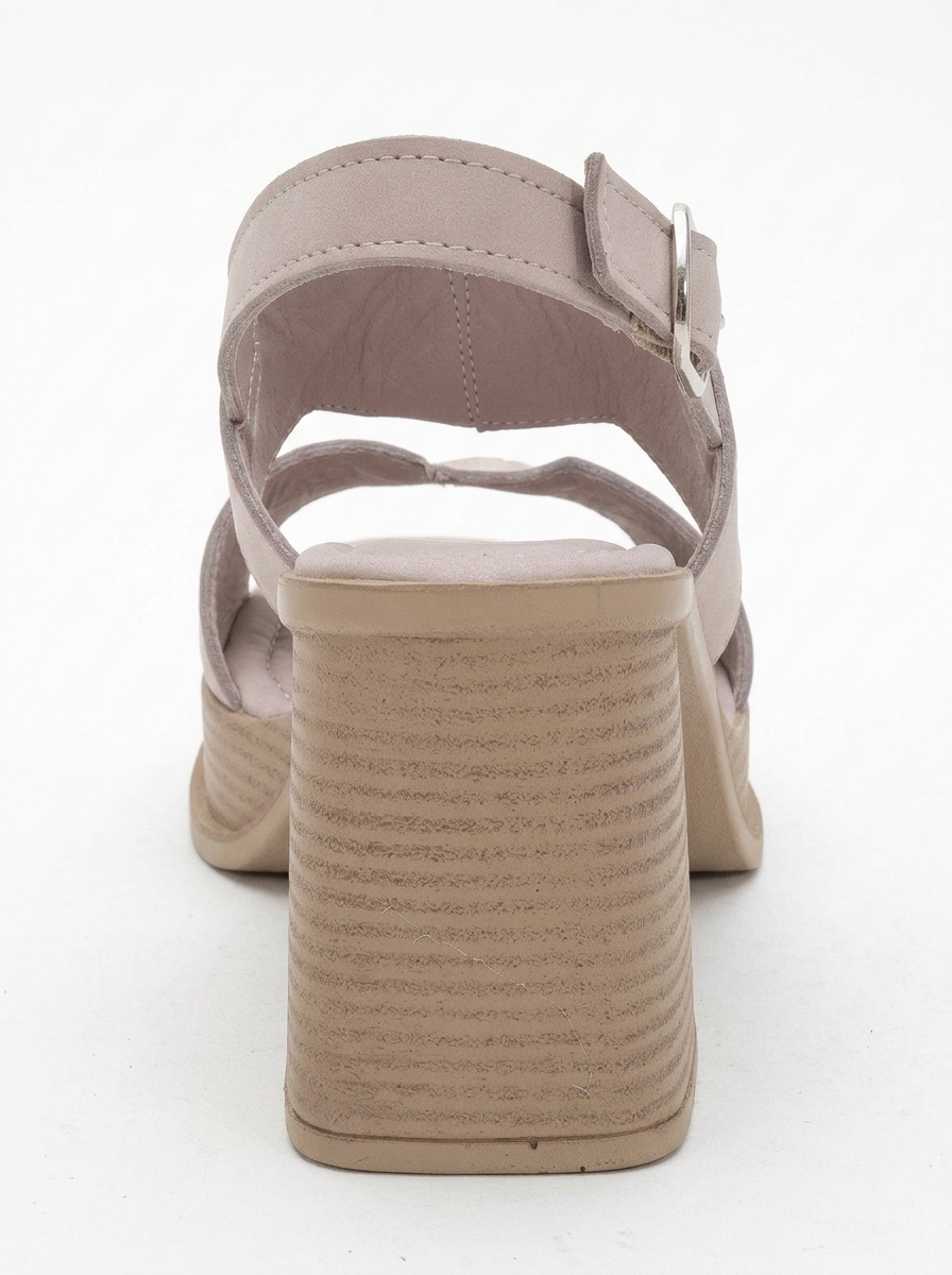 Zennia Beige Leather Platform Sandal (Women)