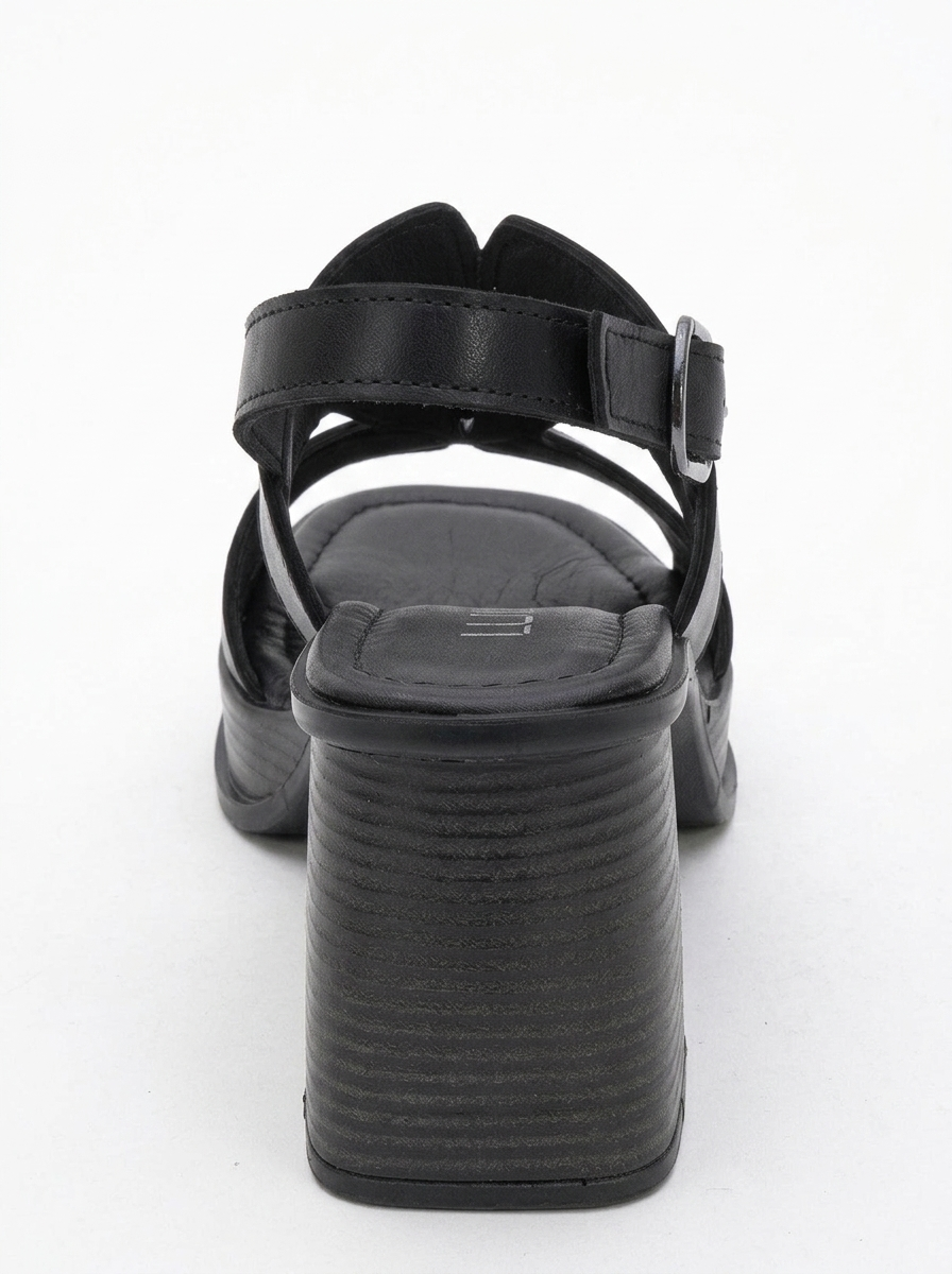 Zennia Black Leather Platform Sandal (Women)