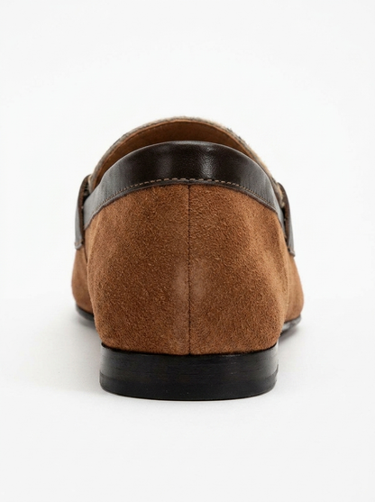 Mabel - Cognac Brown Suede Leather Loafers