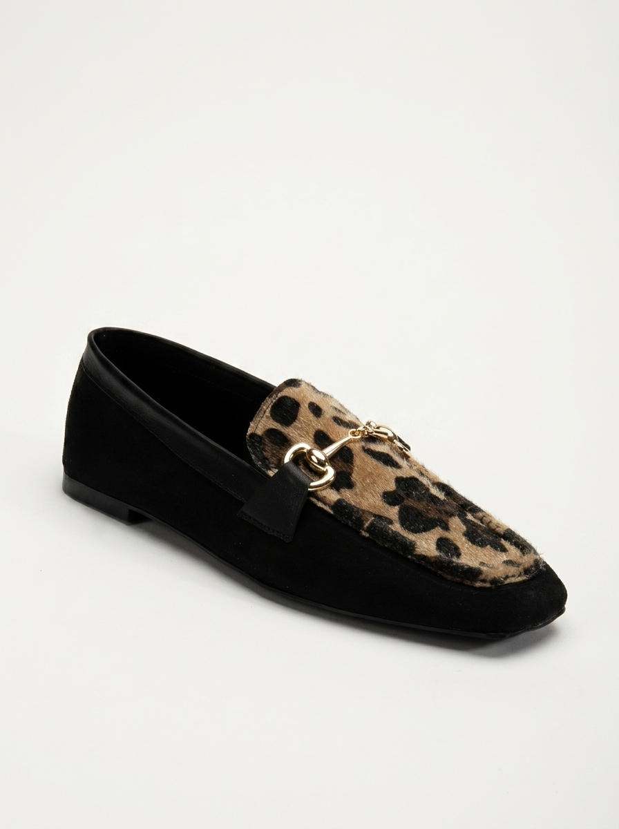 Mabel - Black Suede Leather Loafers